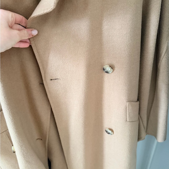 NWOT Zara Camel Wool Trench Coat - Picture 7 of 8
